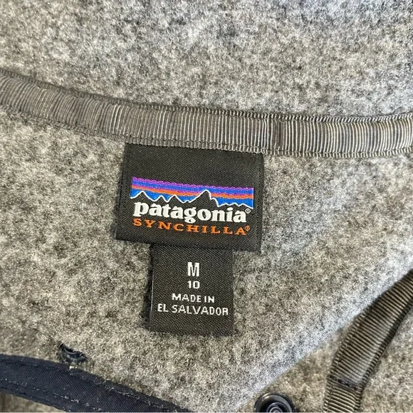 Patagonia Kids Grey Synchilla Pullover Fleece Size M 10Y - Picture 8 of 8